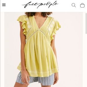 Free People Top (color: citron combo)